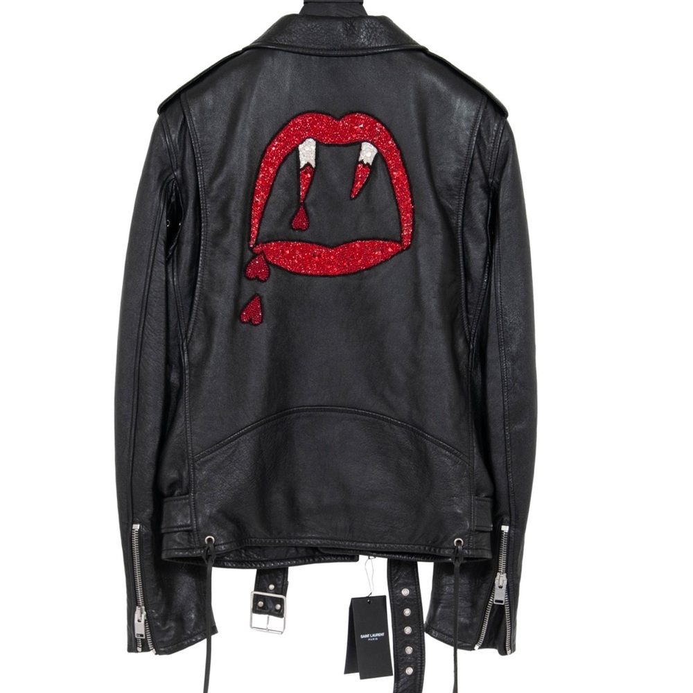 Saint Laurent Blood Luster Leather Jacket AW17